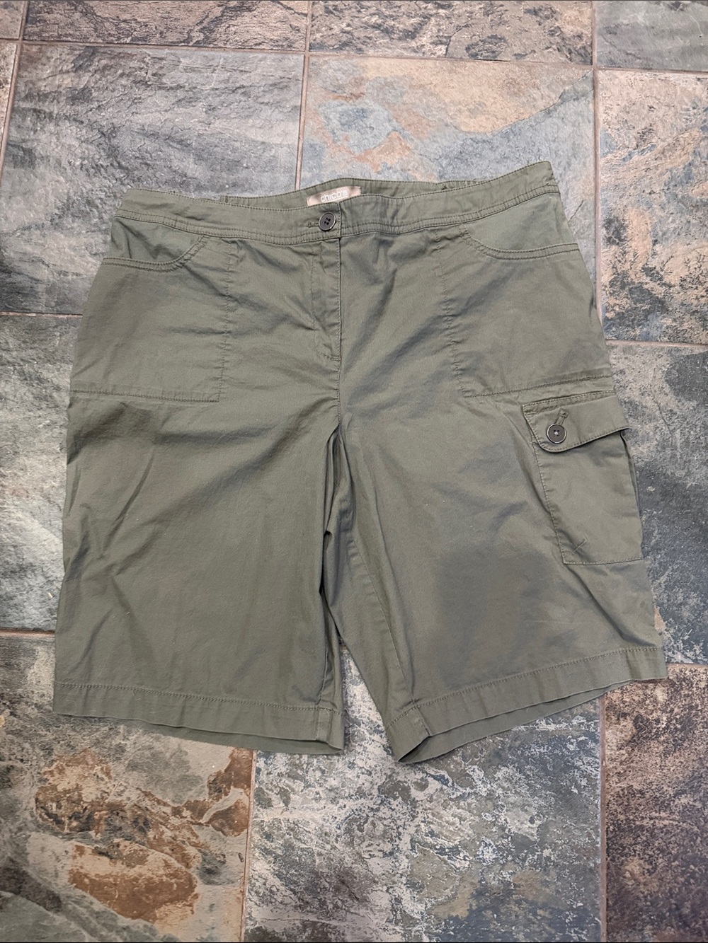 Chico's Olive Green Cargo Shorts